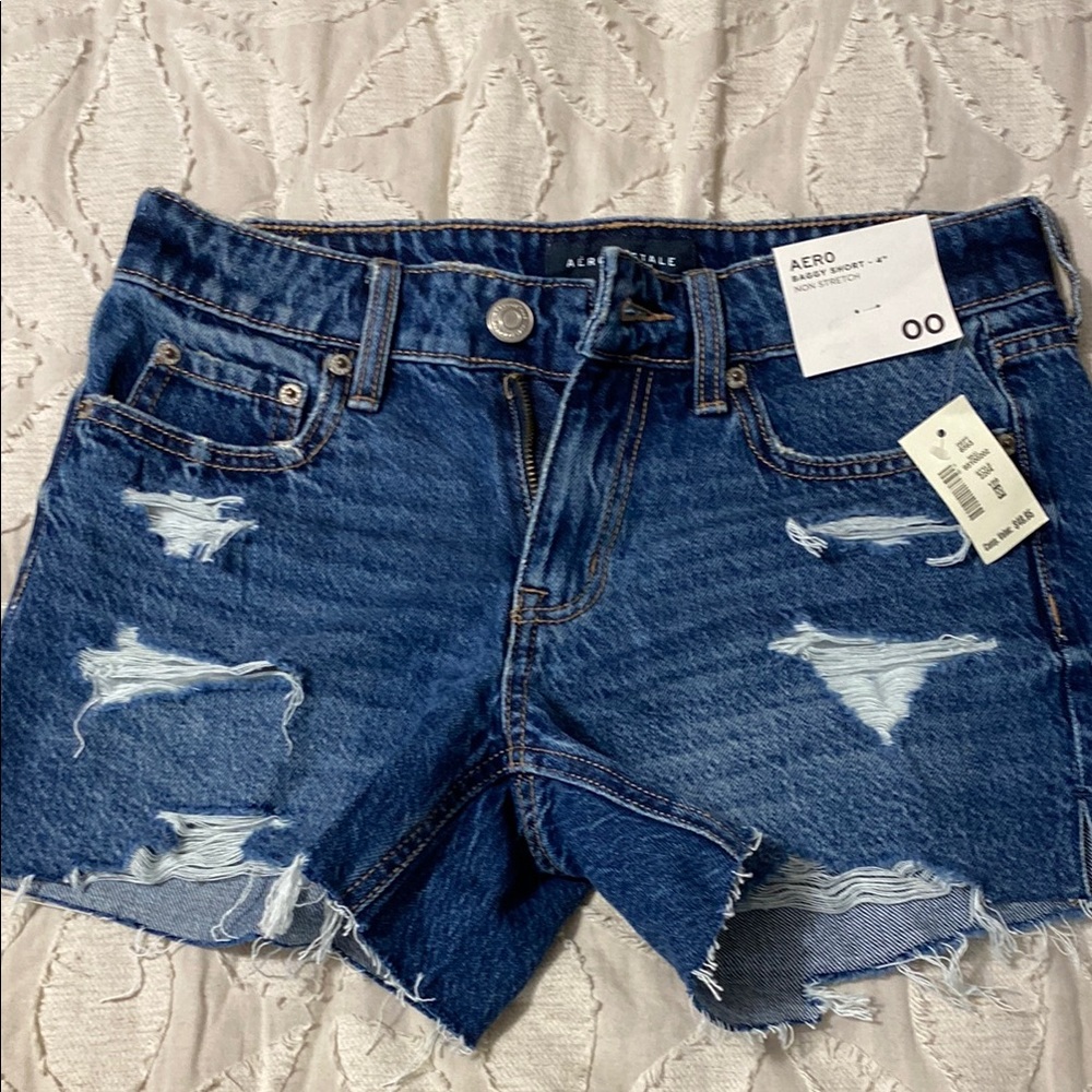 Aeropostale Blue Distressed Jean Shorts